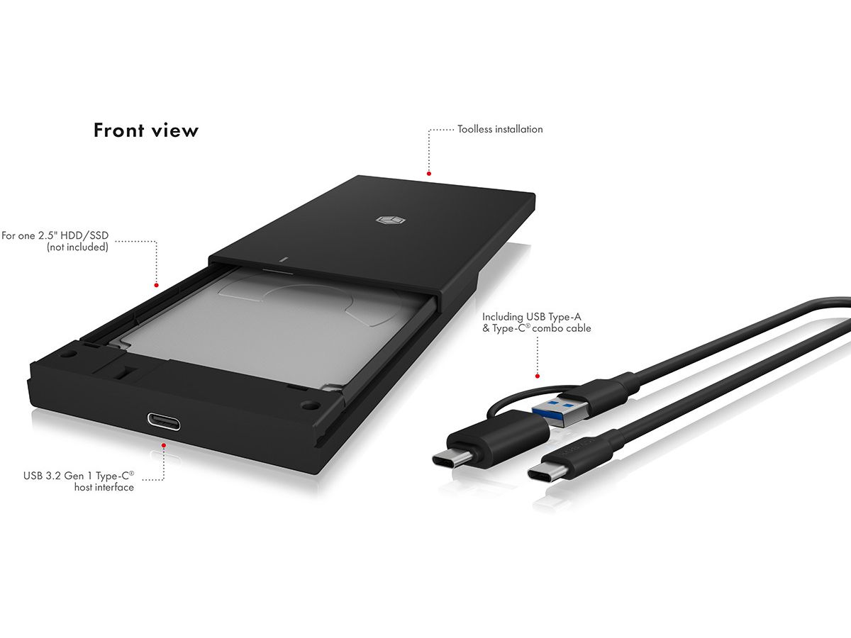 ICY BOX Ext. 2,5 Zoll Gehäuse IB-200T-C3 USB 3.2 Gen 1 Type-C (4250078172932)