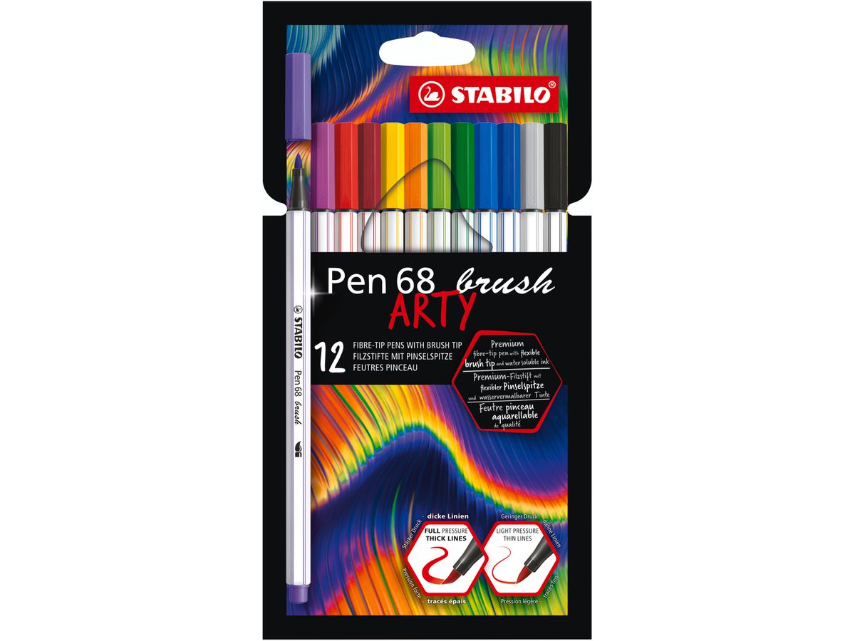 STABILO Fasermaler Pen 68 Brush Arty 568/12-21-20 ass. 12 Stück (4006381566926)