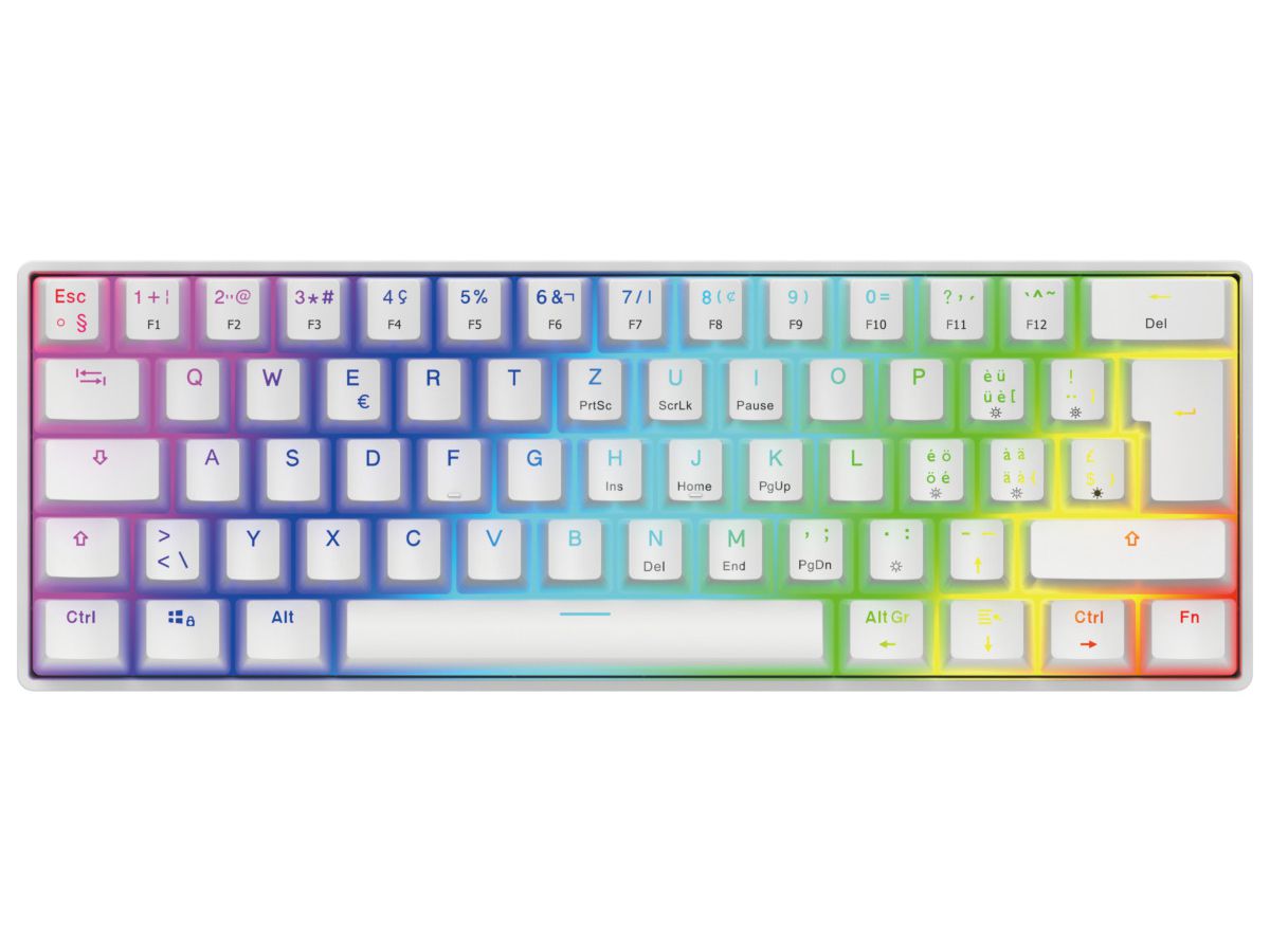 DELTACO Mechanical Keyboard DK470 GAM-175-W-CH Hot-Swap,KTT Switches,White (5706470154803)