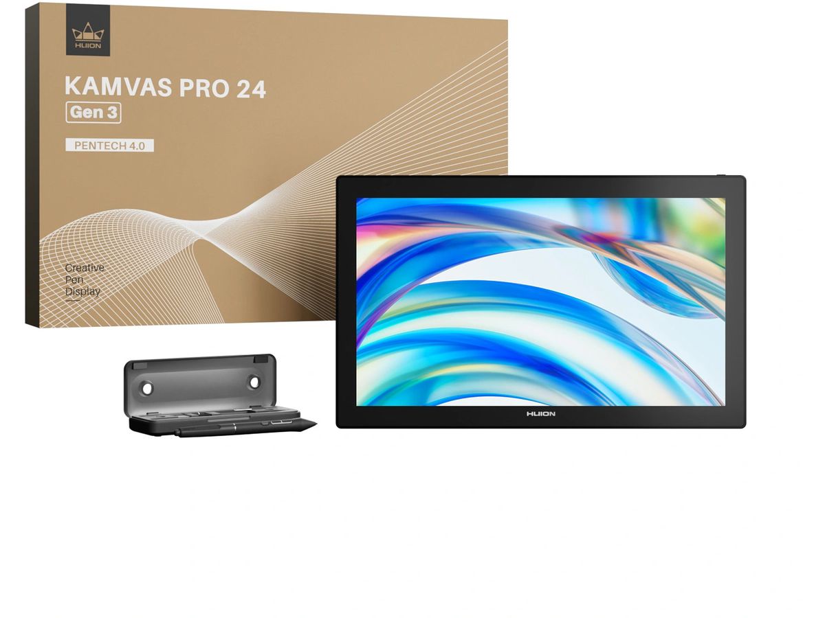 HUION Kamvas Pro 24 Gen 3 4K Black GT2402 16384Levels HDMI 2.0, USB-C (6930444800055)