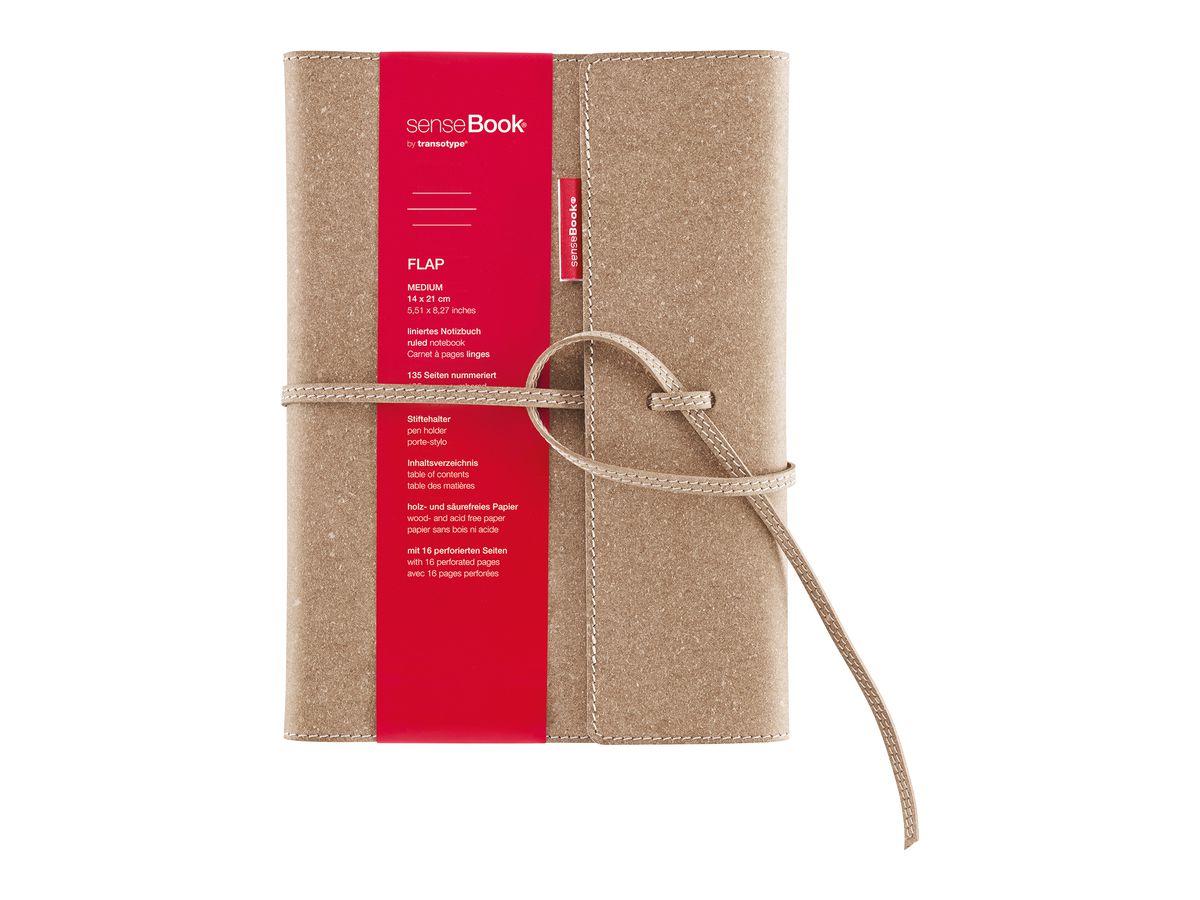 TRANSOTYPE senseBook FLAP A5 75010500 blanko, M, 135 Seiten beige (8716329071219)
