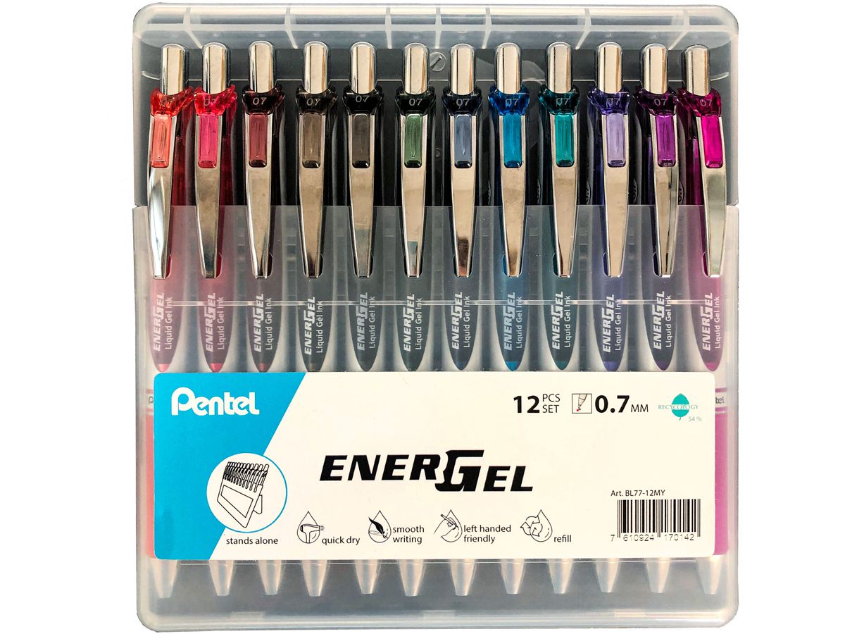PENTEL Rollerball EnerGel 0.7mm BL77-12MY Mystic Set 12 pièces (7610924170142)
