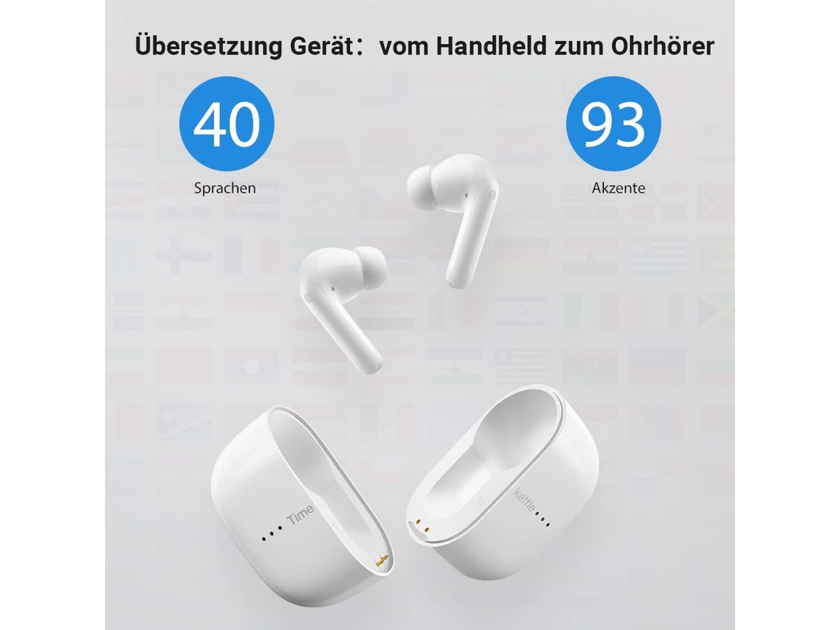 TIMEKETTLE M3 Translator Earphones M3 OFF Offline Version White (6971362040215)