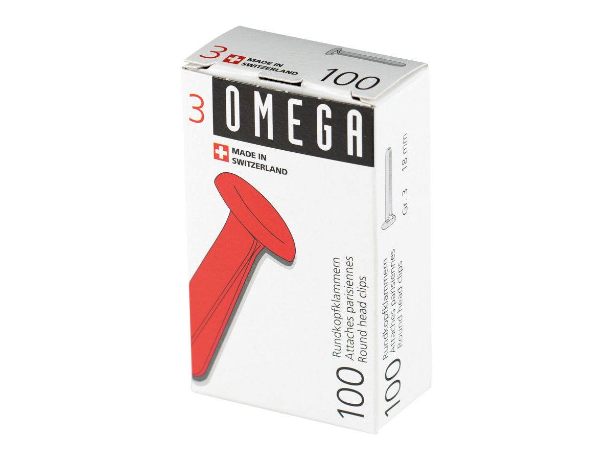 OMEGA Rundkopfklammern 3 18mm 134020392 Alu 100 Stück (7610709001777)