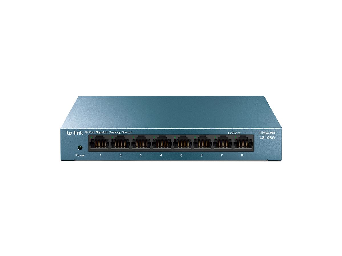 TP-LINK LiteWave 8-Port Switch LS108G 8GB RJ45 Ports, Steel Case (6935364085452)