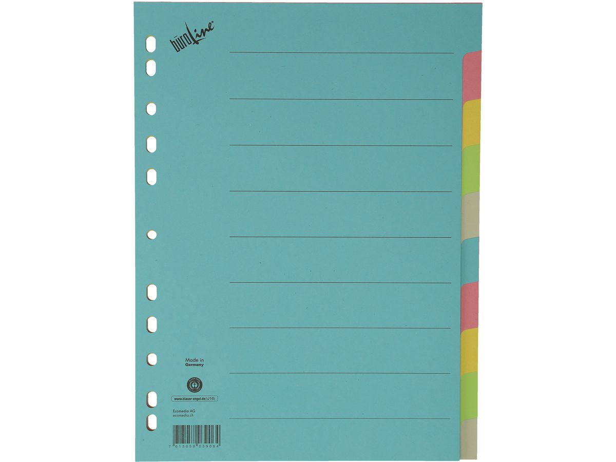 BÜROLINE Répertoire carton A4 40580 coloré 10 pcs. (7613058039064)