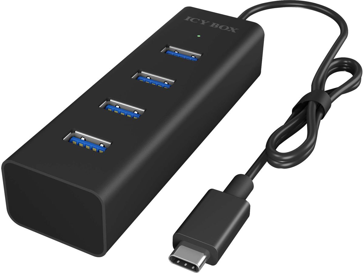 ICY BOX 4 Port Hub Type C USB 3.0 IB-HUB1409-C3 Aluminium black (4250078165880)