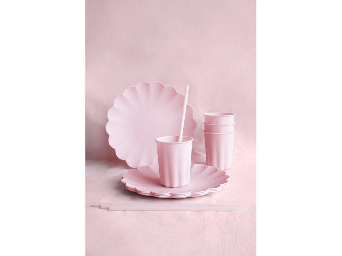 PARTYDECO Tazze con volant 220ml KPL1-081 rosa 4 pezzi (5904555066090)