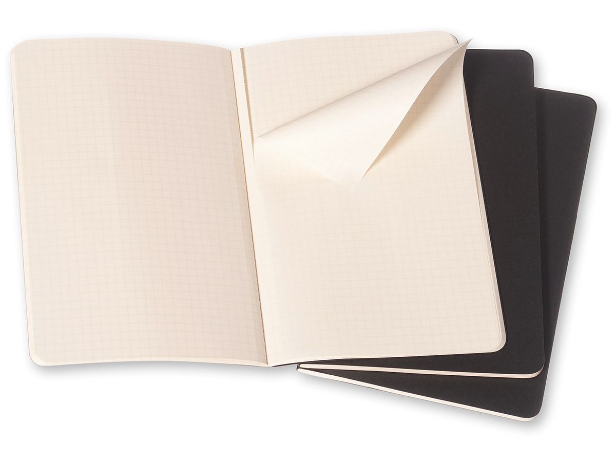 MOLESKINE Notizheft Cahier A6 704901 kariert, schwarz 3 Stück (9788883704901)