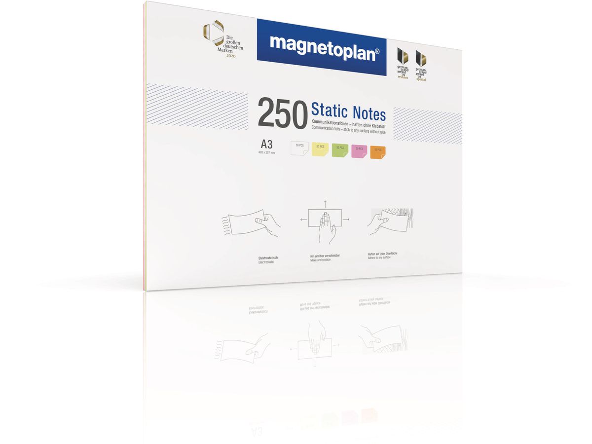 MAGNETOPLAN Static Notes A3 11250310 ass. 250 pezzi (4013695060927)