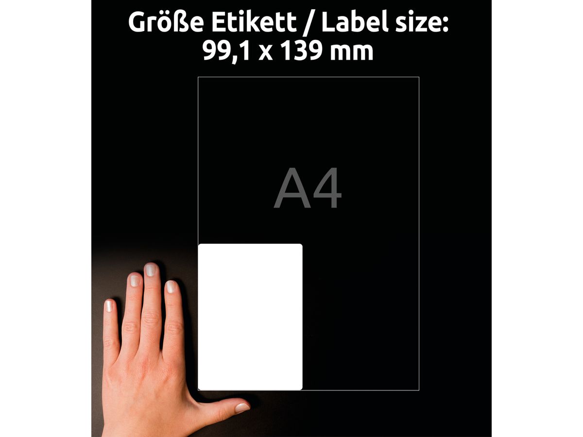 AVERY ZWECKFORM Adressetiketten 99,1x139mm J8169-25 weiss 100 Stück (4004182235270)