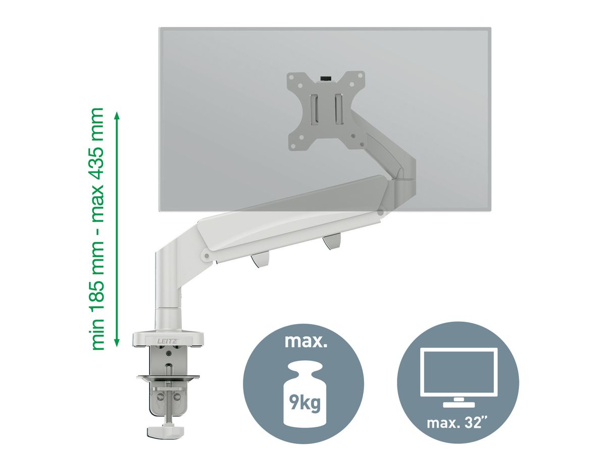 LEITZ Monitorarm Ergo 6489-00-85 Grau, single (4002432134656)