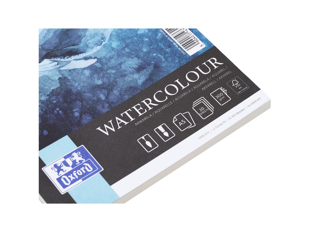 OXFORD Art Aquarellblock A5 400184068 weiss, 300g 20 Blatt (5904017433149)