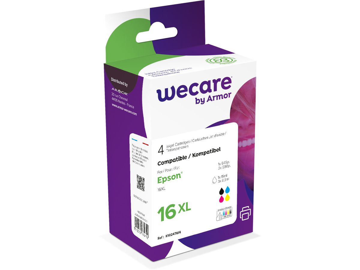 WECARE Multipack XL rebuilt CMYBK T163640WE z.Epson WF2010/2540 15/3x8.5ml (3112539774752)