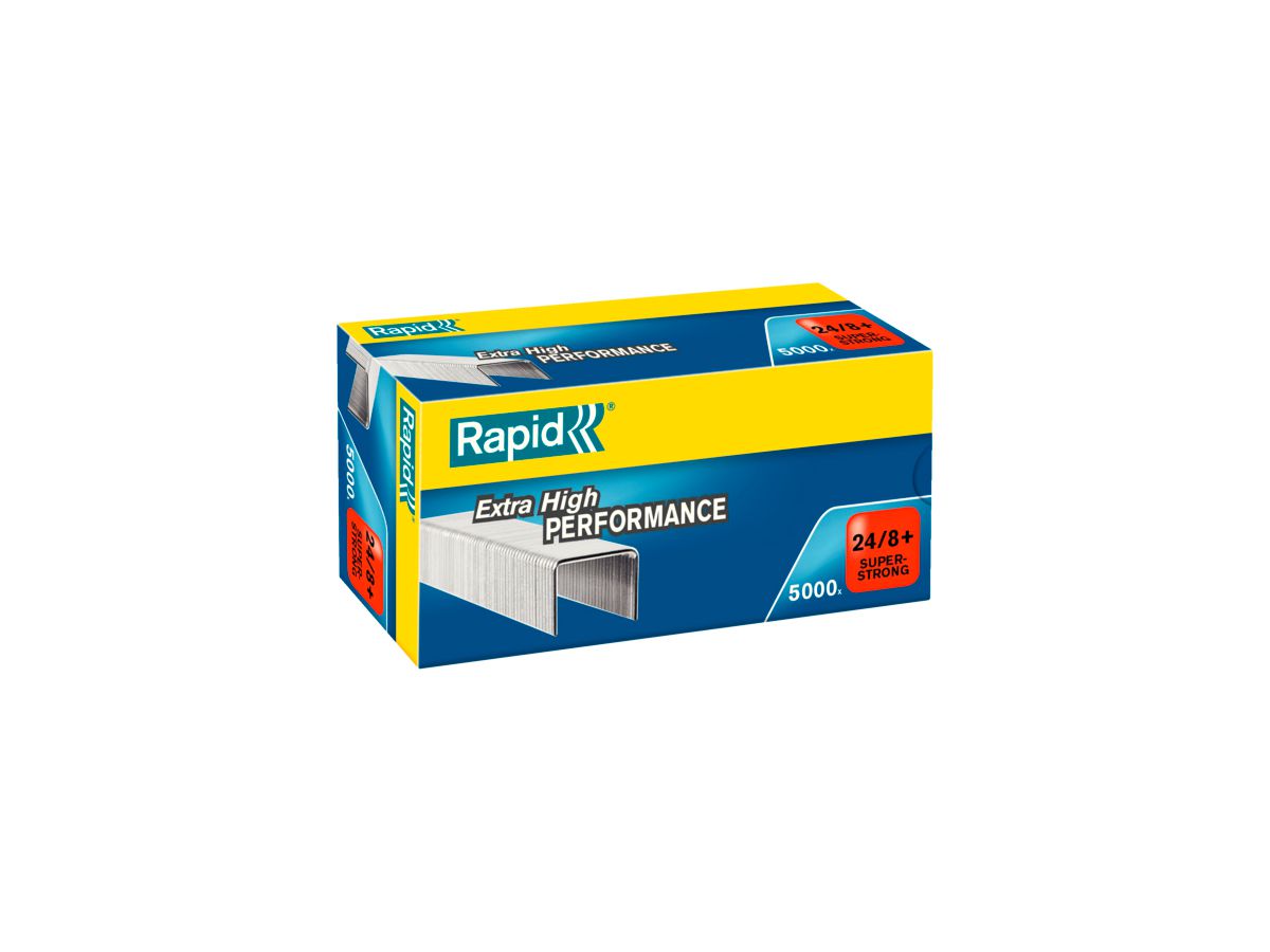 RAPID Agrafes SuperStrong 24/8+ 24860100 galvanisé 5000 pcs (7313468601003)
