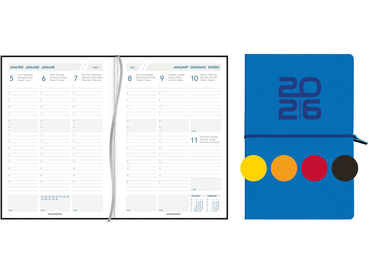 AURORA Agenda Universe Tesoro 2026 3416 1W/2S ass. ML 14.5x21cm (5411028434459)