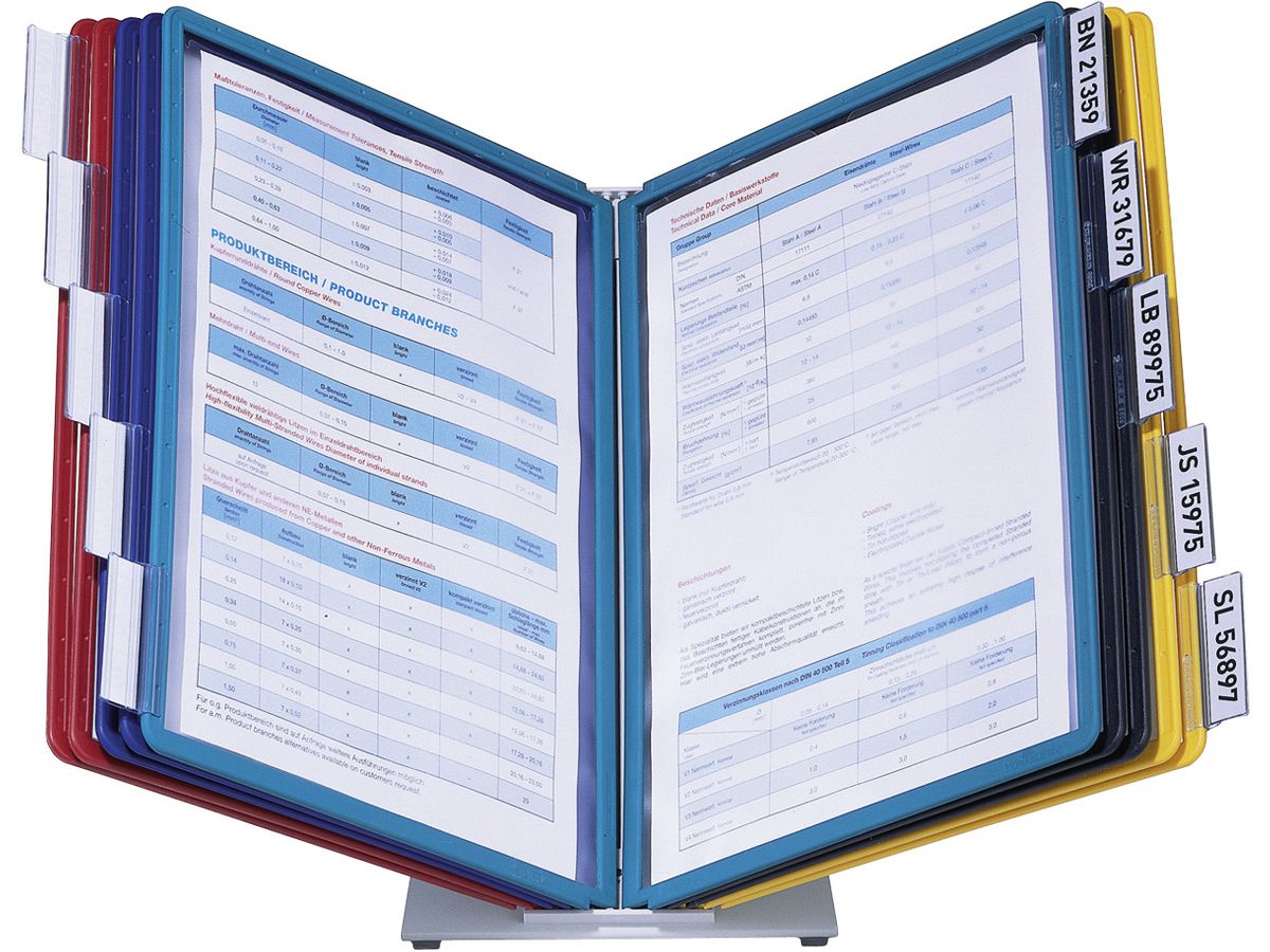DURABLE Displaysystem VARIO Table 10 557000 farbig, 10 Sichttafeln A4 (4005546502588)
