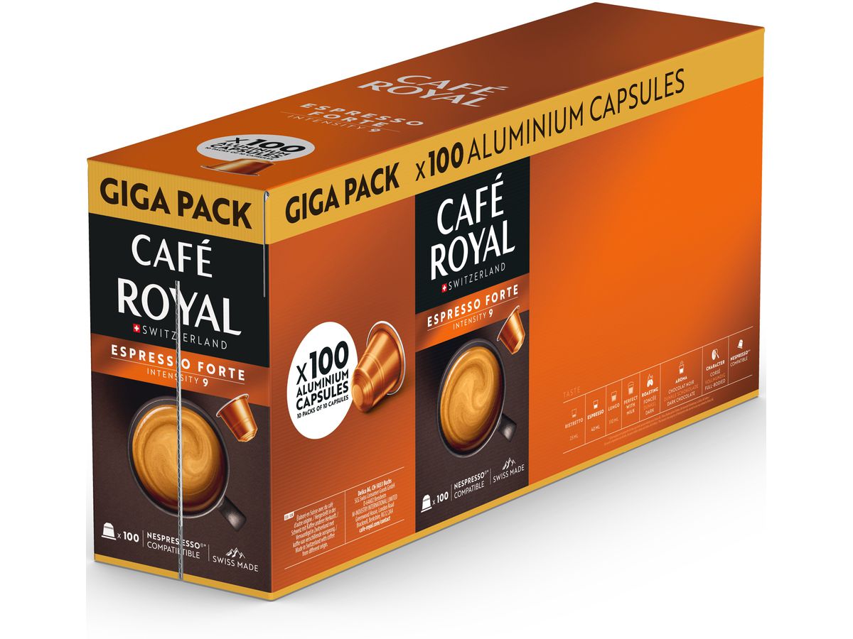 CAFE ROYAL Kaffeekapseln XXL 10185022 Espresso Forte 100 Stk. (7617014200543)