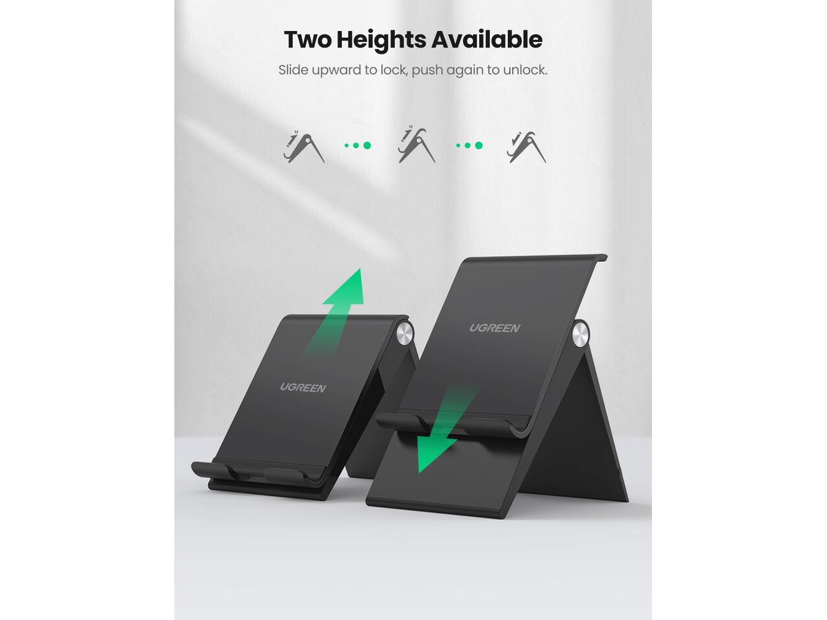 UGREEN Multi-Angle Phone Stand 80903 Height Adjustable,Black (6957303889037)