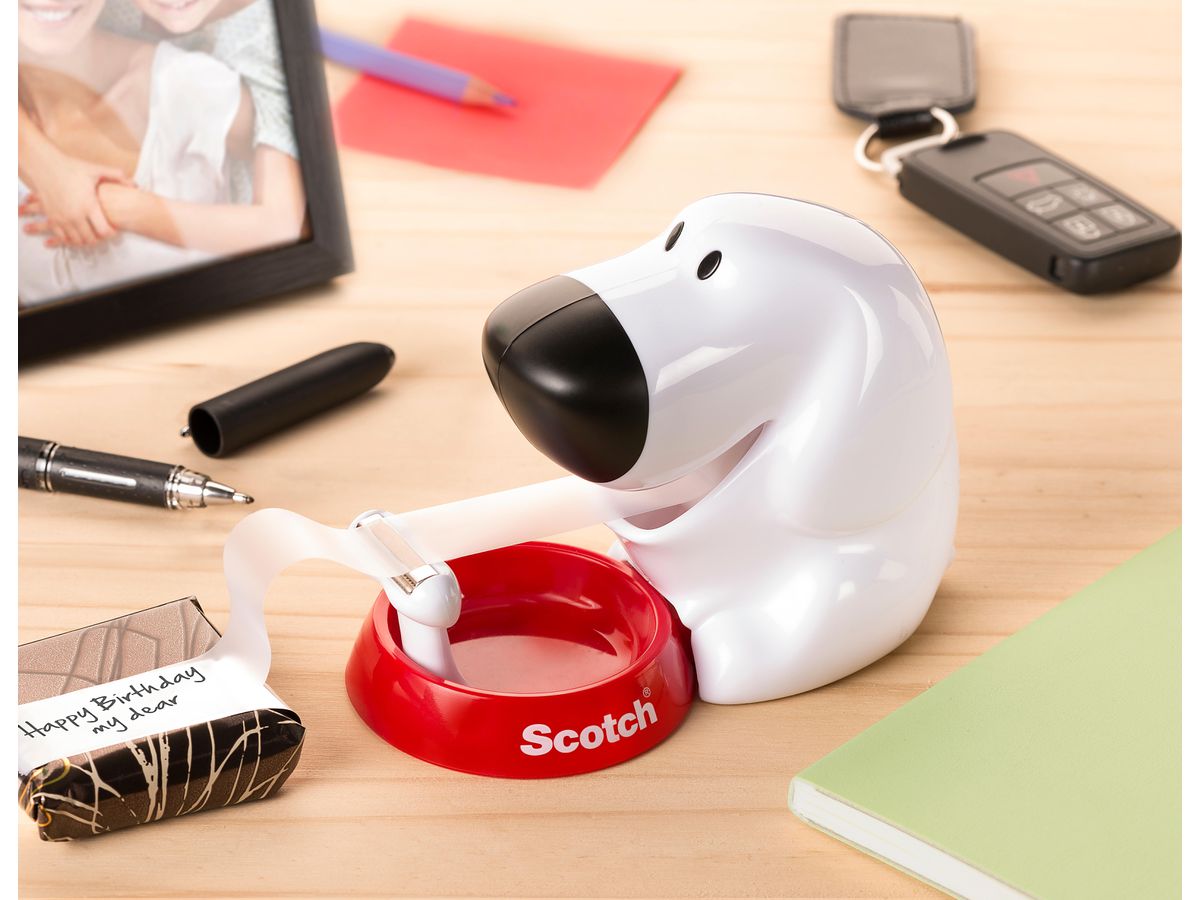SCOTCH Dispenser Hund weiss C31 inkl.1 Rol.Magic 810 19mmx7.5m (4046719743193)