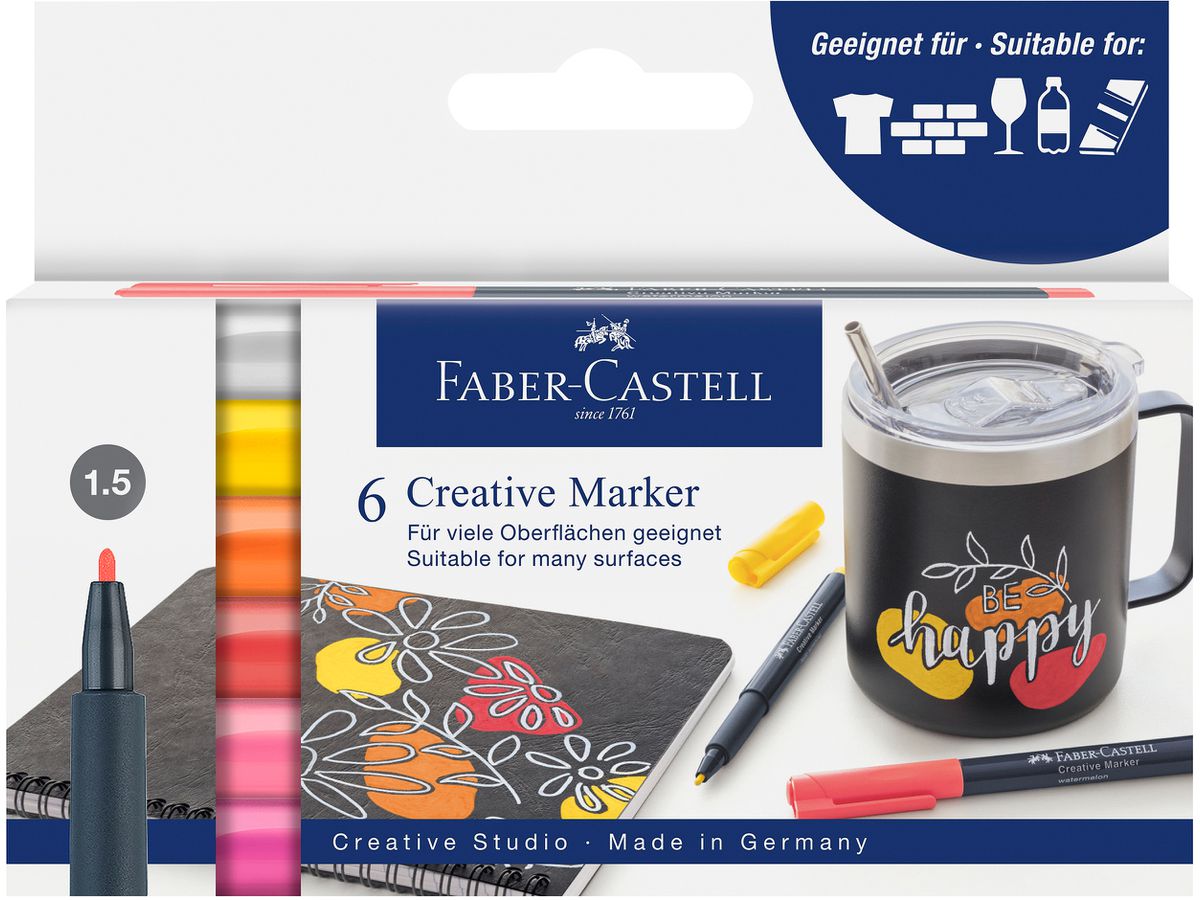 FABER-CASTELL Creative Marker 1-3mm 160705 Summer breeze 6 pezzi (4005401607052)