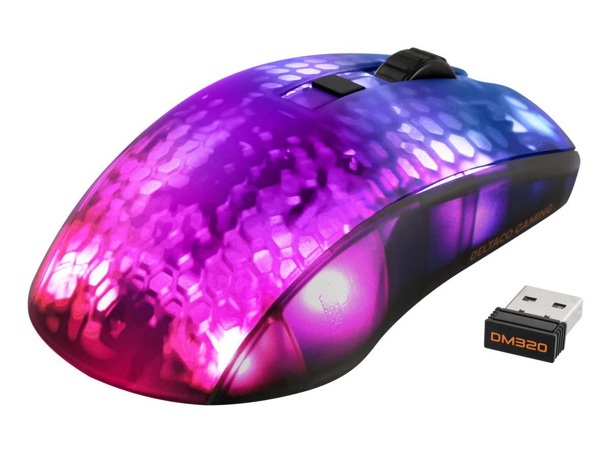 DELTACO Lightweight Mouse Wirel.RGB GAM-145 Semi-Transparent,DM320,Black (7333048058614)