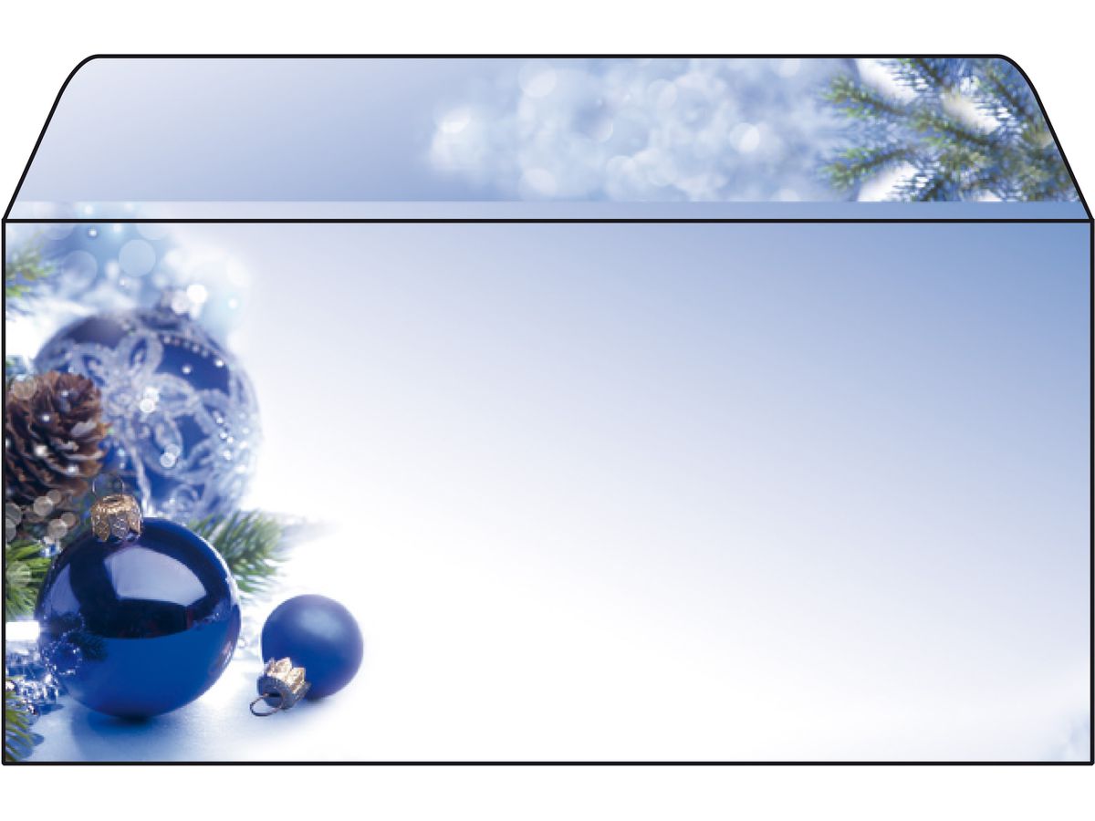 SIGEL Weihnachts-Couverts C6/5 DU036/W Blue Harmony 50 Stück (4004360849657)