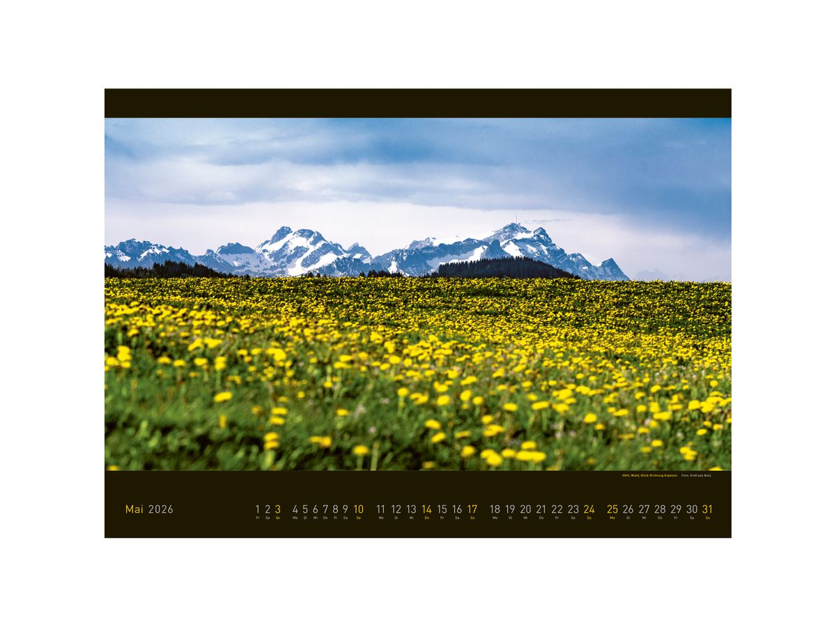 APPENZELLER Calendrier 2026 9783858829030 Appenzellerland AL 70x50cm (9783858829030)