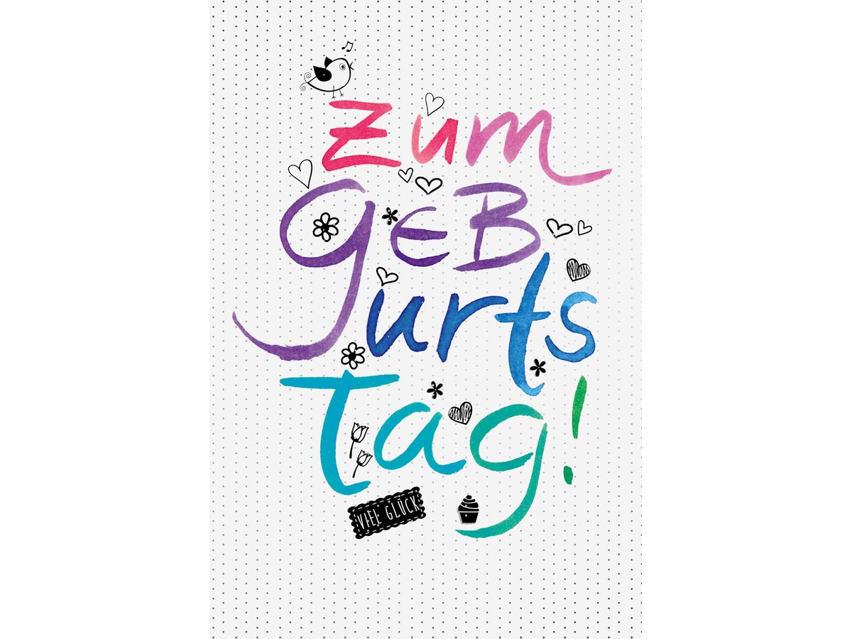 ABC Carte d'anniversaire Text 0163977 Blanc B6 ()