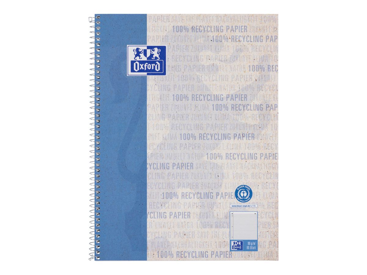 OXFORD Collegeblock Recycling A5 400159376 ligné, 90g 80 flls. (4006144042100)