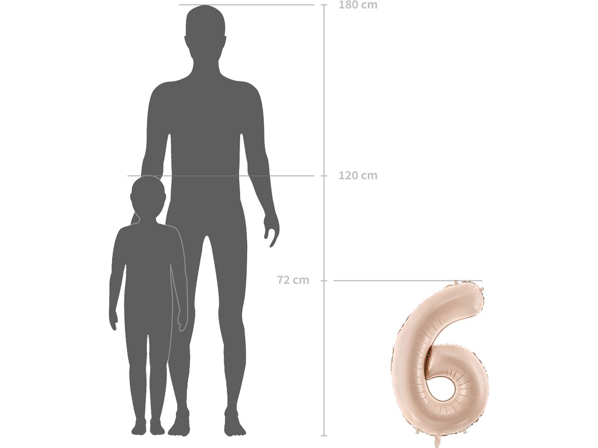 PARTYDECO Palloncino in foil no. 6 72cm FB230P6001J azzurro (5904555034785)