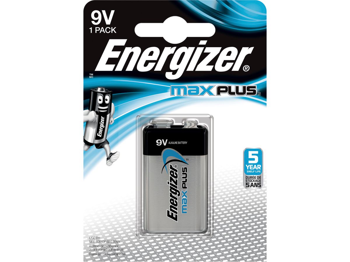 ENERGIZER Pile Max Plus 9,0V 522/9V E-Block 600 mAh (7638900423389)