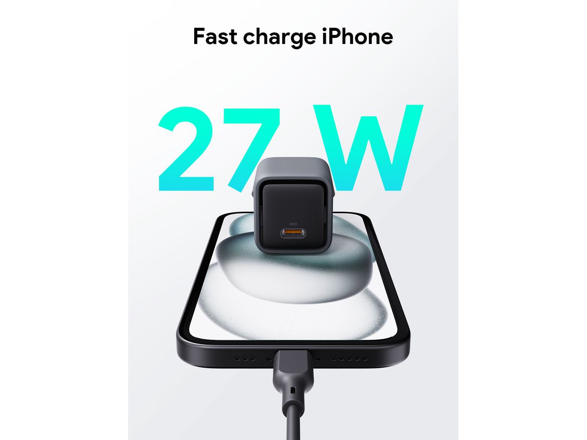 AUKEY Comet Mini 30W GaN PD PA-C1 1-Port, Wall Charger Grey (0689323789801)