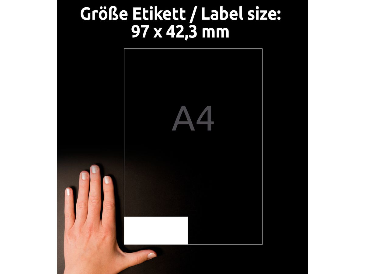 AVERY ZWECKFORM Universal-Etiketten 97x423mm 4781-65 weiss 50+15 Blatt (4004182347812)