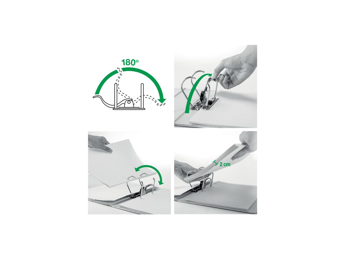 LEITZ Ordner Swiss Edition 180° 8cm 10135001 weiss A4 (4002432364954)