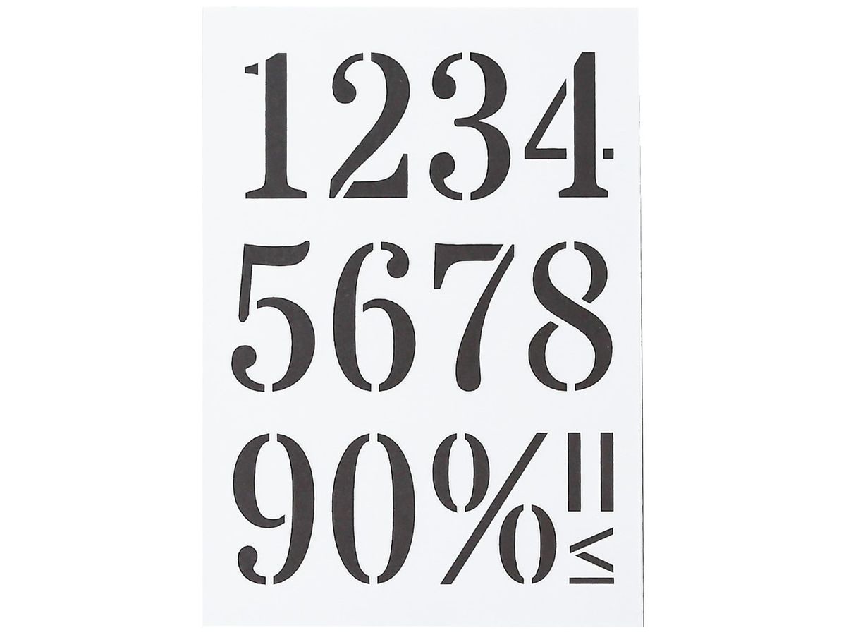 I AM CREATIVE Schablone 2000.54 A5, Nummern gross (7611983196814)