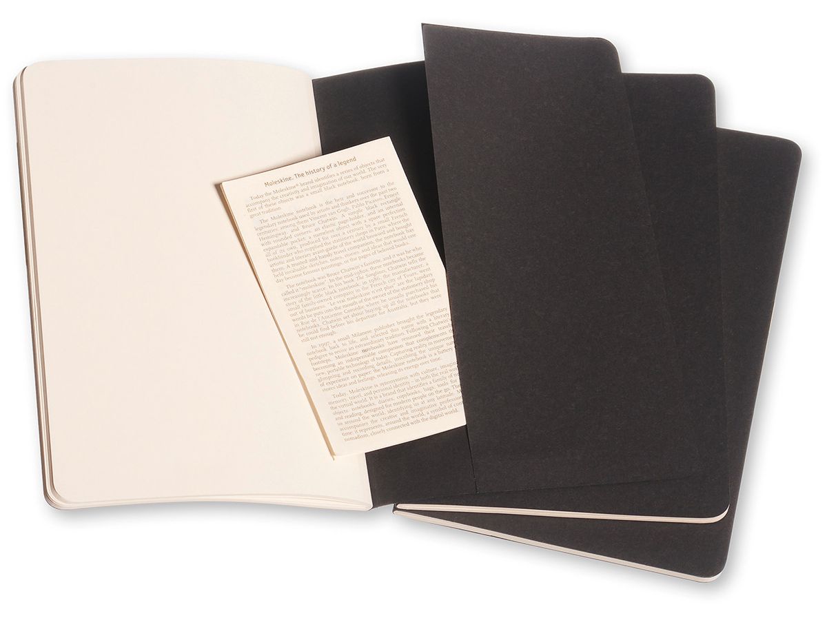 MOLESKINE Notizheft Cahier A5 497-0 blanko, schwarz 3 Stück (9788883704970)