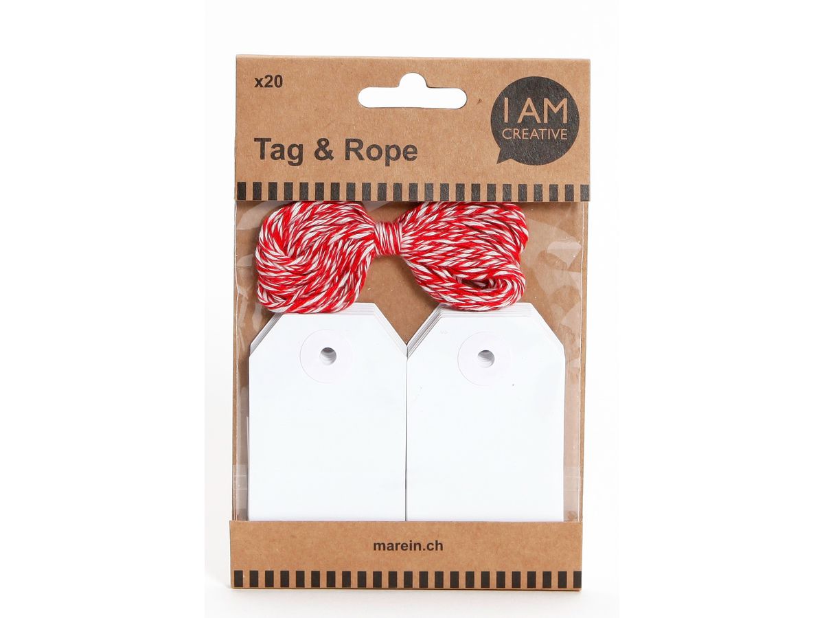 I AM CREATIVE Anhänger weiss 4087.37 eckig, 20 Stück (7611983149919)