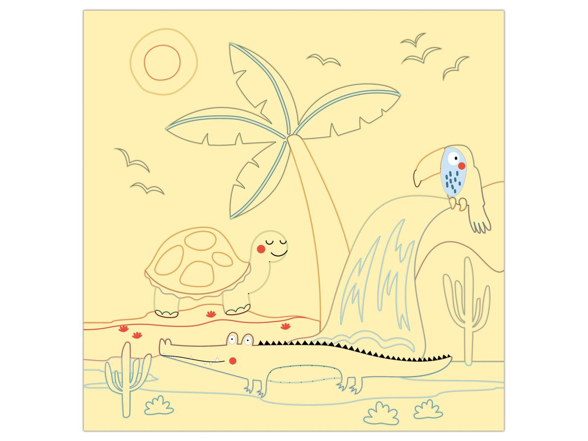 URSUS Images magiques à gratter 24560002F Safari, 21x21cm (4008525256915)