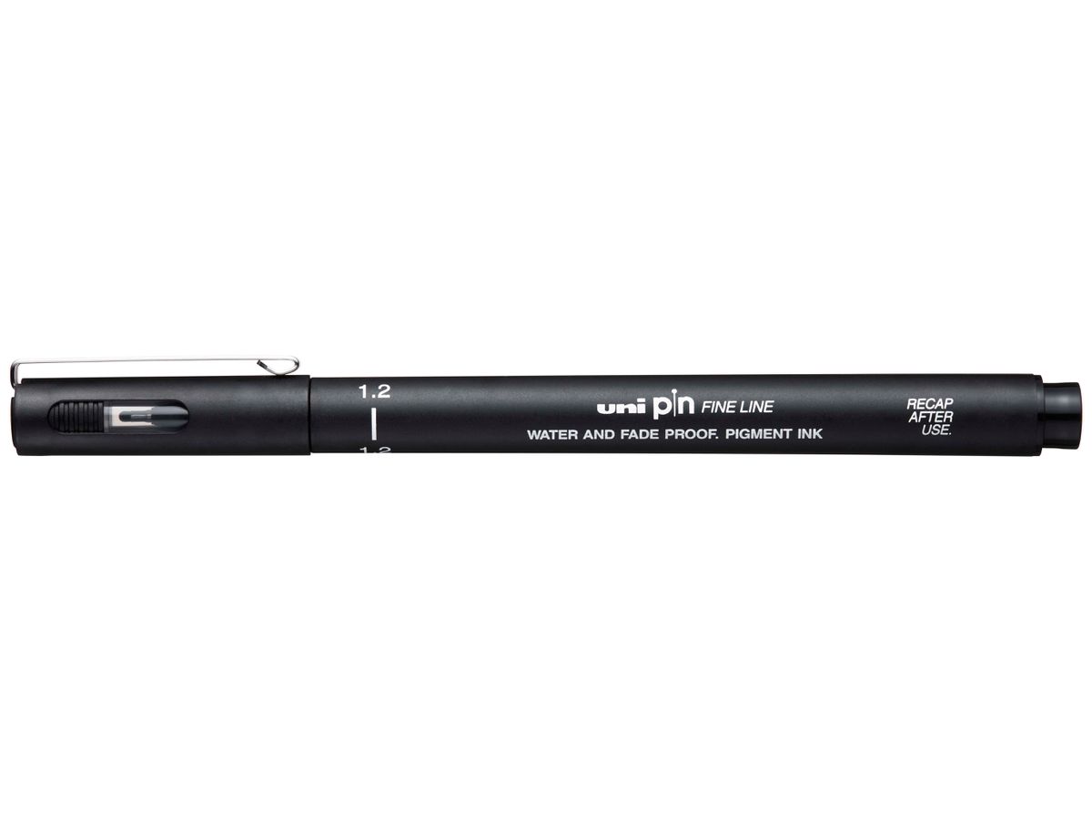 UNI-BALL Fineliner Pin 1.2mm PIN12-200(S) BLACK noir (4902778254776)