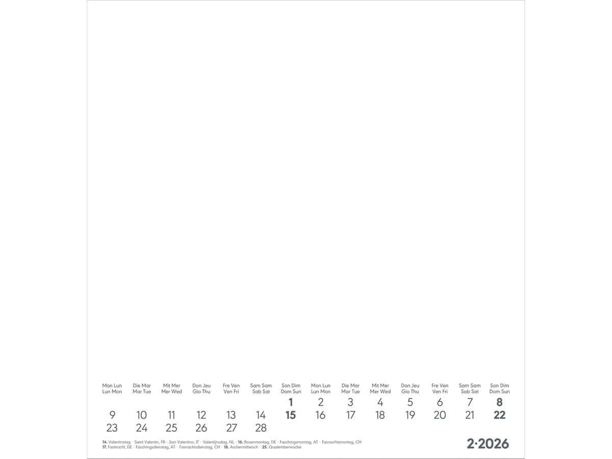 ALPHA EDITION Bastelkalender 2026 160645 weiss 21x22cm (4069095006454)