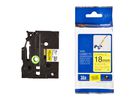 PTOUCH Flexitape laminé noir/jaune TZe-FX641 pour PT-550 18 mm (4977766692083)