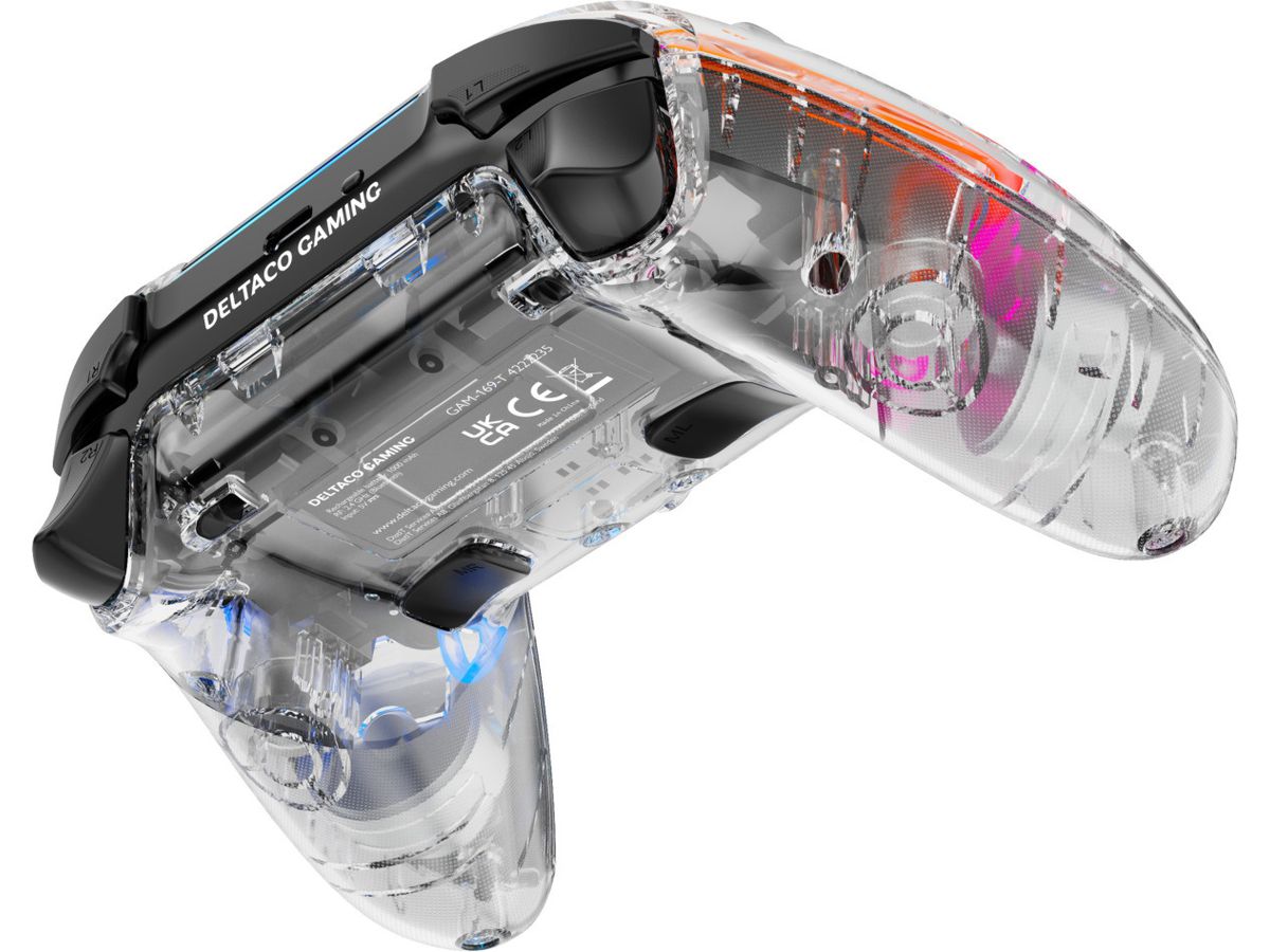 DELTACO Wireless Controller PS4 GAM-169-T Transparent (7333048060839)