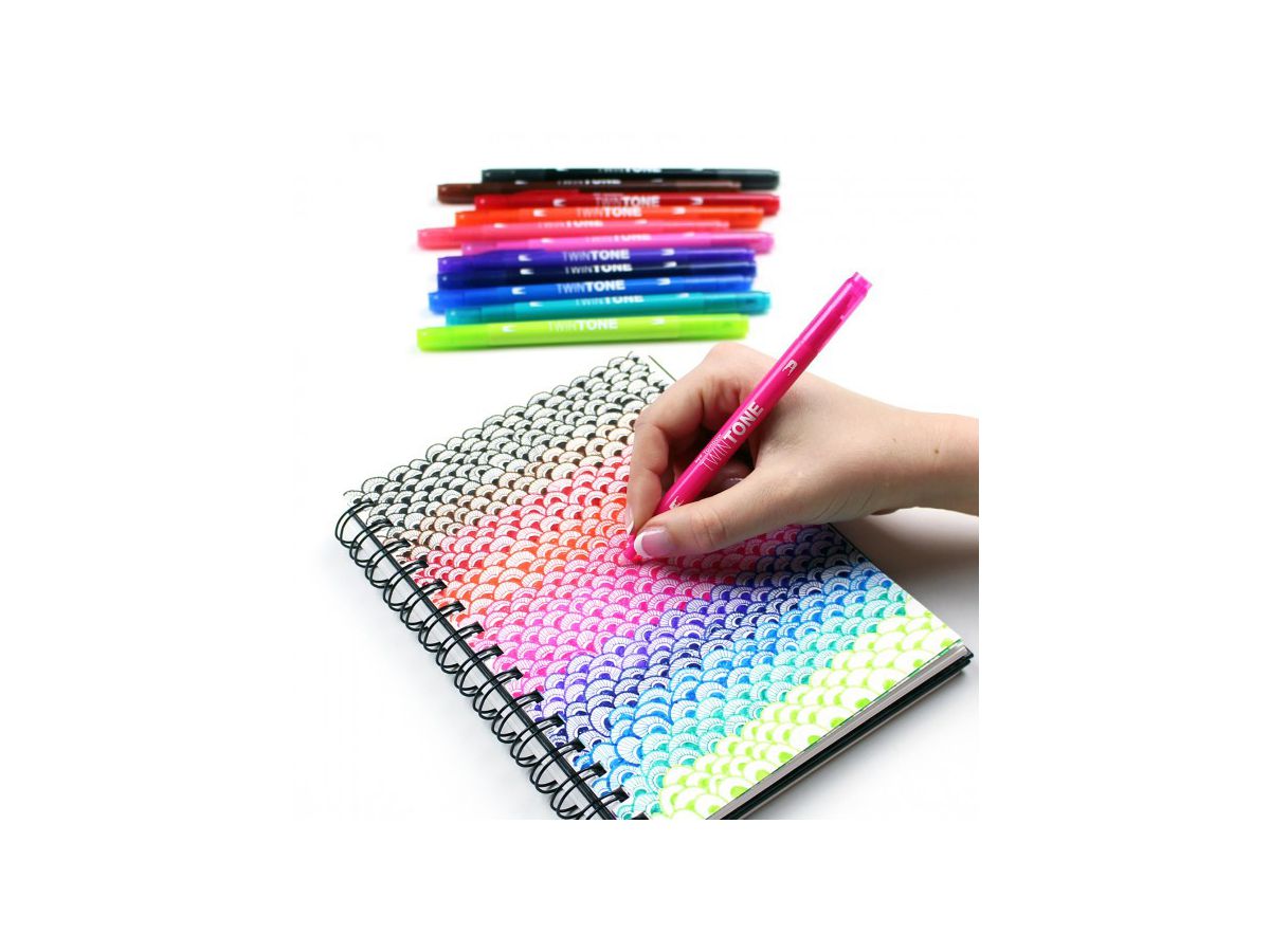 TOMBOW Fasermaler TwinTone Marker WS-PK-12P-1 Helle F. 12-tlg. (4003198141018)