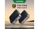 UGREEN USB-C Switch 2 In 1 Out,4K 55451 2×USBC- In, 1×HDMI Out (6941876254514)