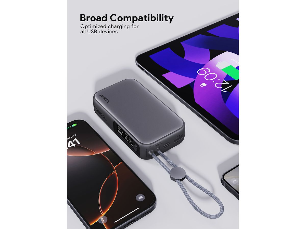 AUKEY Spark Sling 10000mAh PB PB-Y47 30W PD, Bild-in-USB-C Cal.Gr (0689323789955)