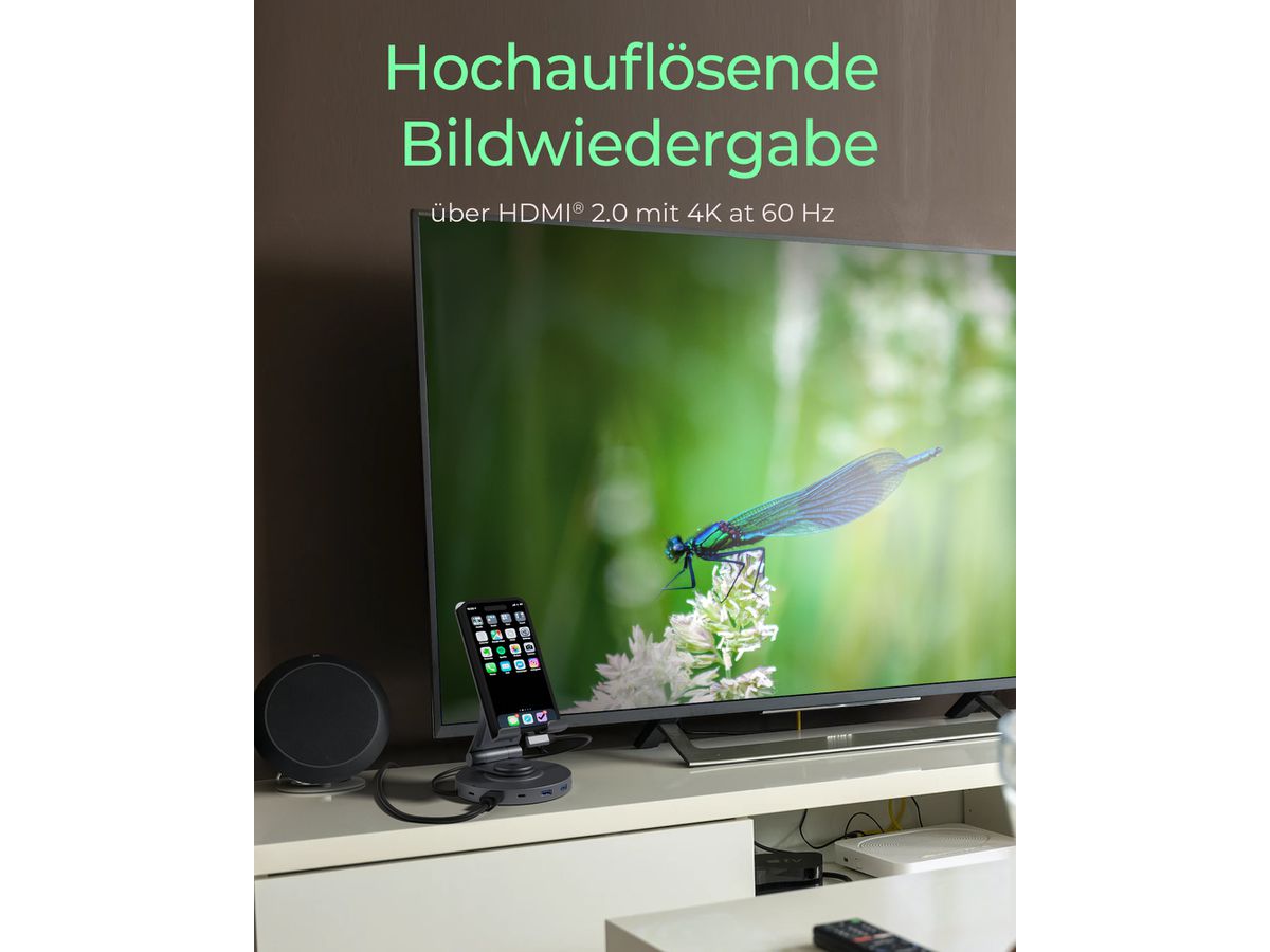 ICY BOX Swivel stand & DockingStation IB-TH100-DK USB-C, HDMI, USB-A, (4250078173762)