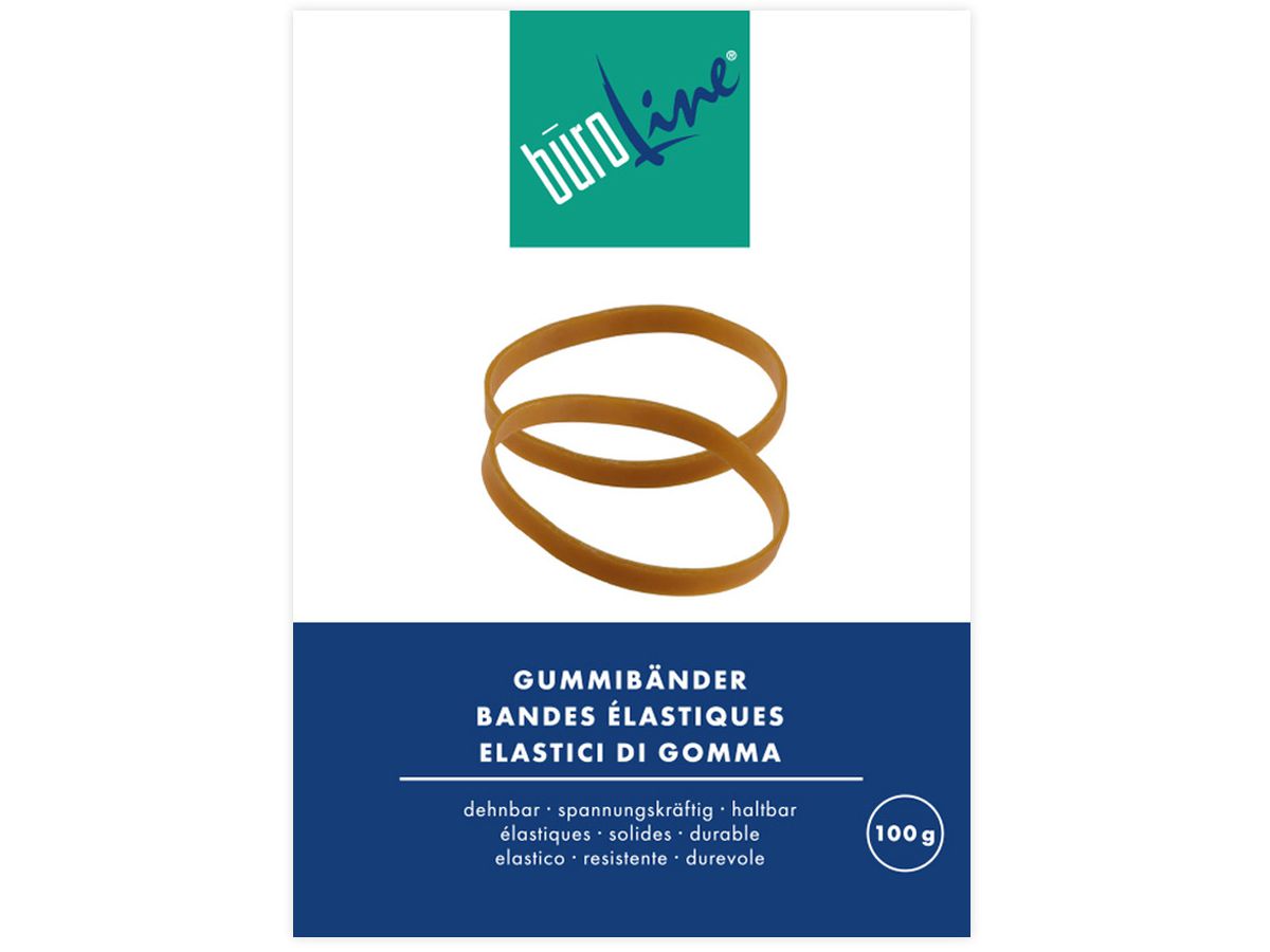 BÜROLINE Elastiques 60x3mm 155231 brun, ø 40mm 100g (7612532016430)