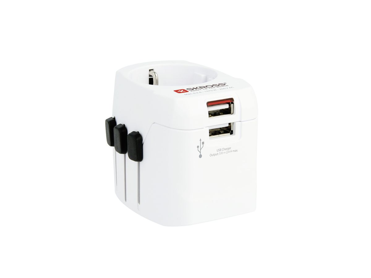 SKROSS World Travel Adapter 1.302460 PRO Light USB 2xA (7640166323624)