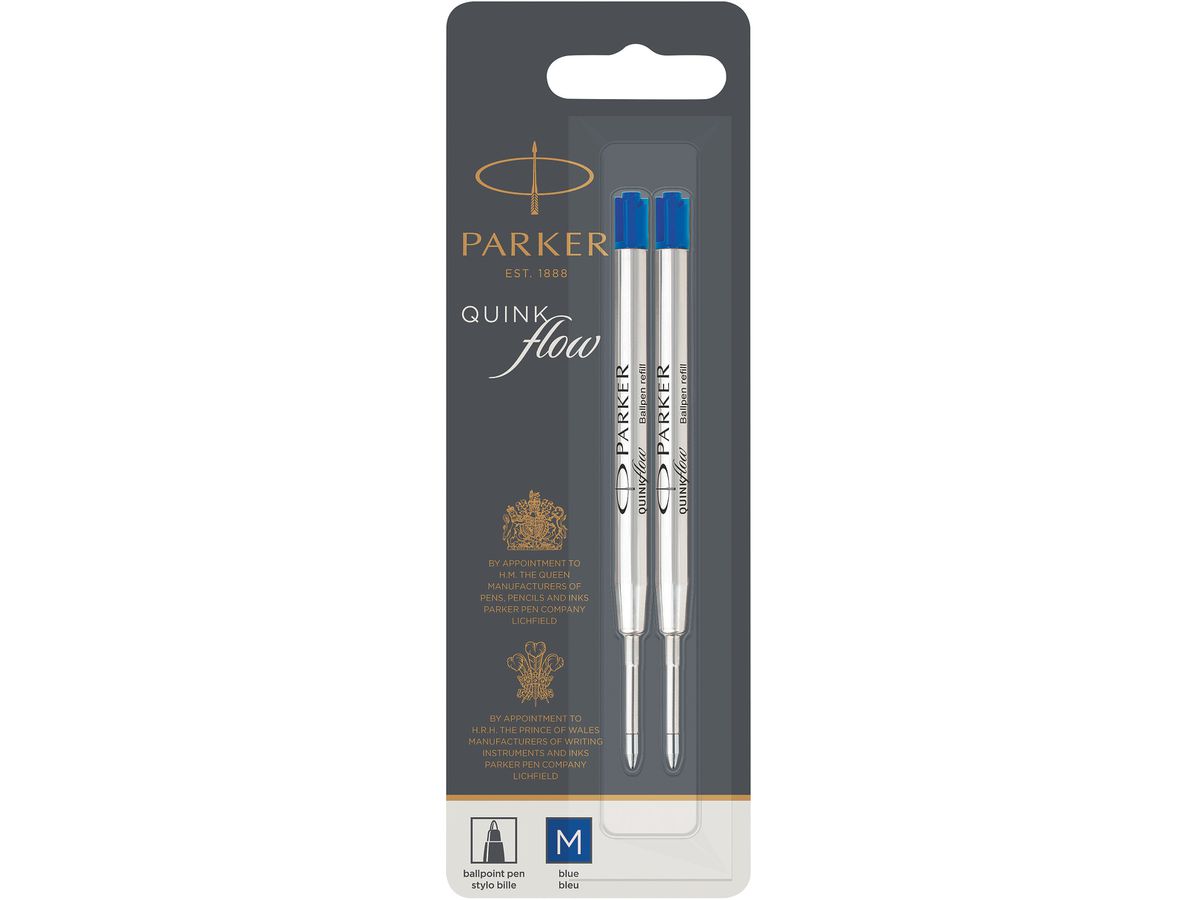 PARKER Kugelschreibermine M 1950373 QUINKflow, 2Stk, blau (3501179503738)